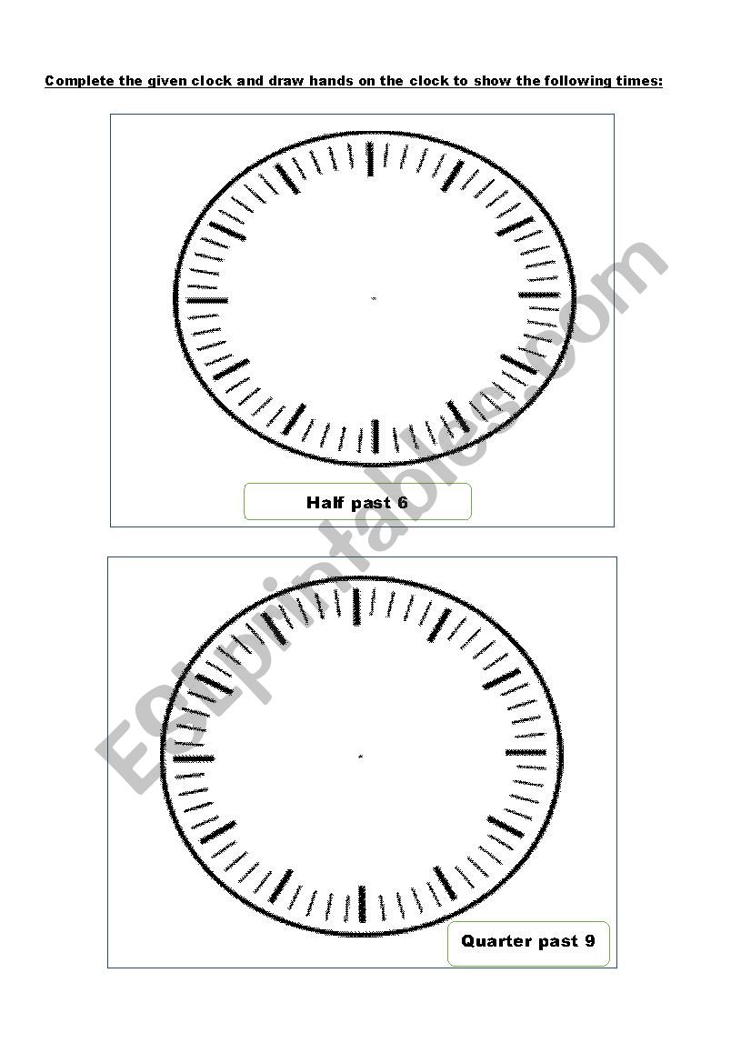 Time practise worksheet