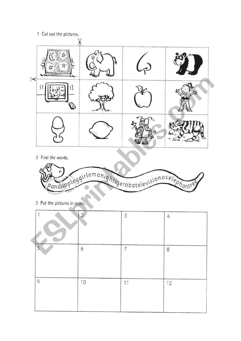 Snake picture worksheet