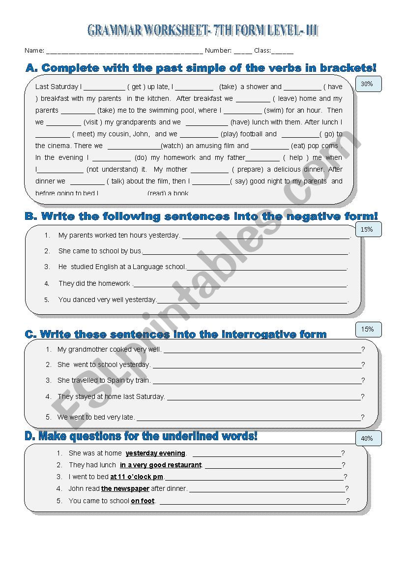 Past simple_ evaluation worksheet_ Version 1