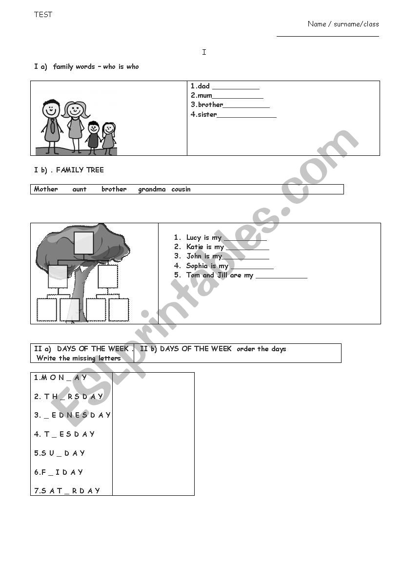 test worksheet