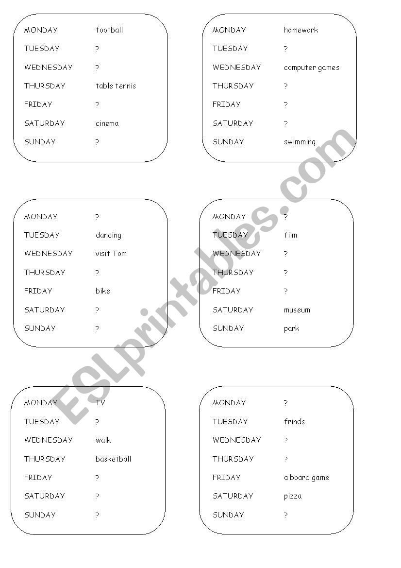 SUGGESTIONS worksheet