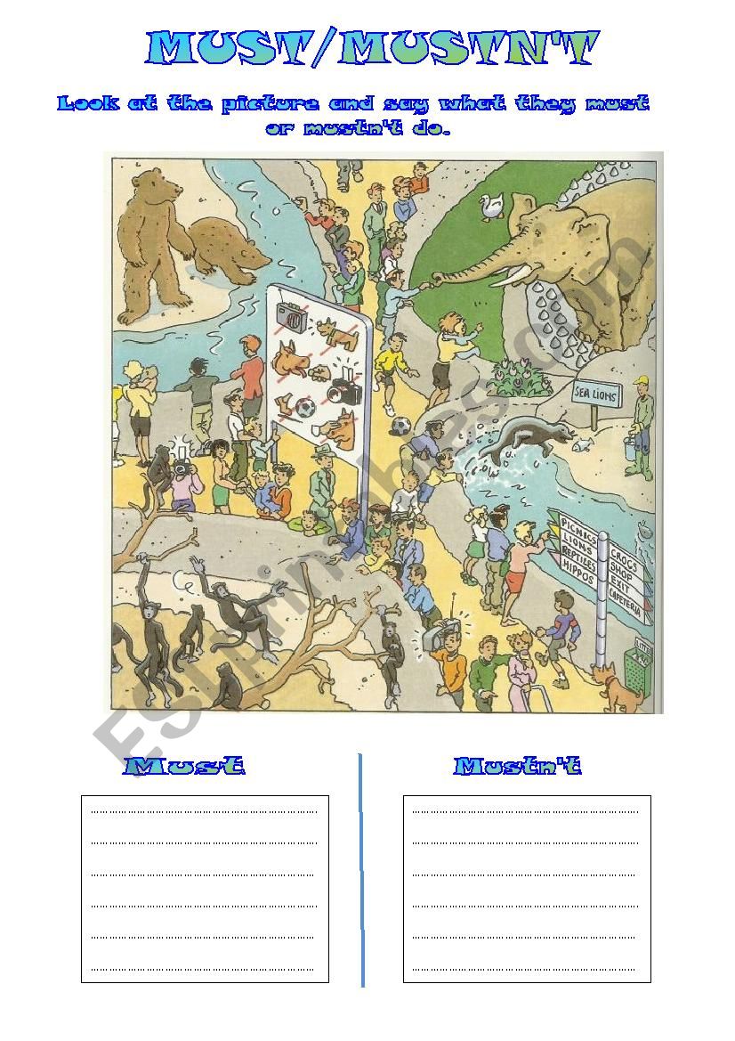 at the zoo worksheet