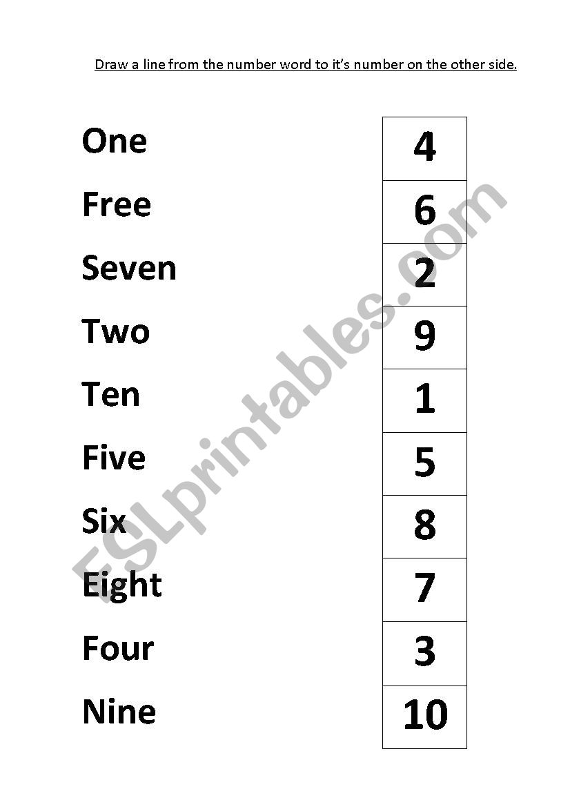numbers and words esl worksheet by asfi