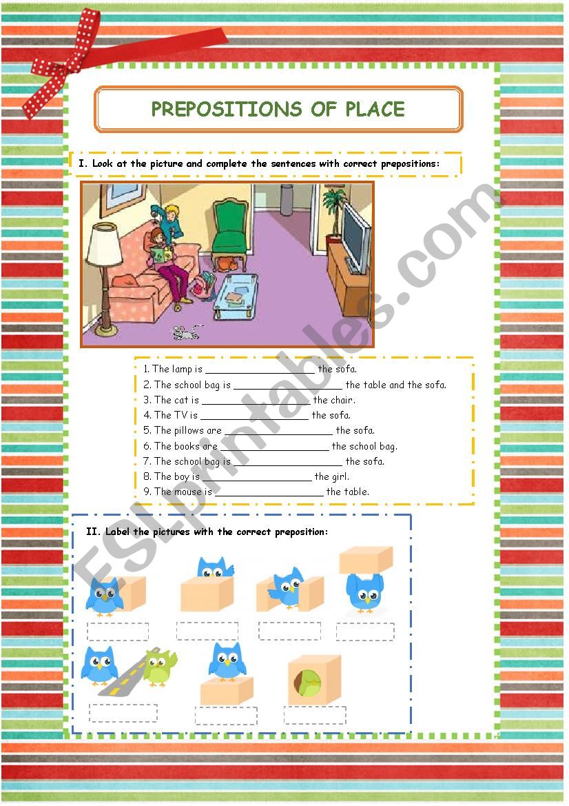 REVISION: PREPOSITIONS OF PLACE