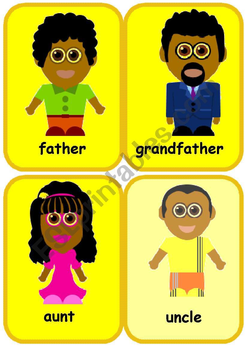 family cards worksheet