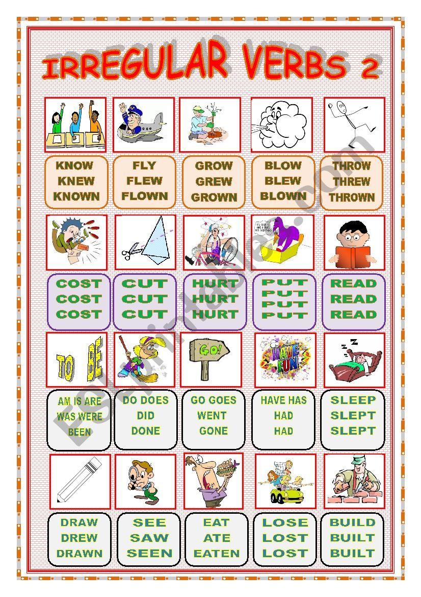 IRREGULAR VERBS - POSTER 2 worksheet