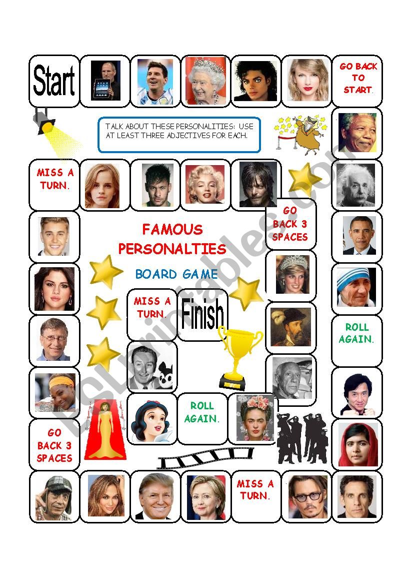 Celebrity Personality Board Game