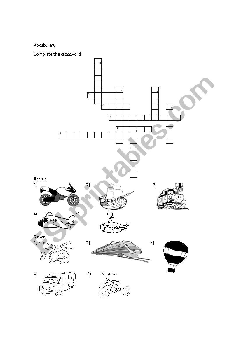 Vocabulary (transportation, airport and hotel)