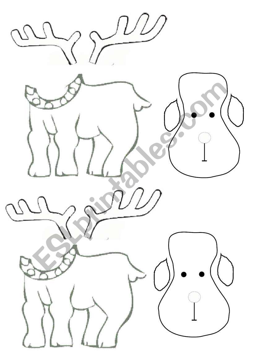 Reindeer - Arts and Crafts worksheet