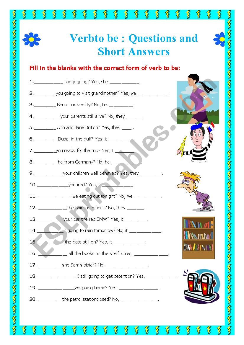 verb-to-be-short-questions-answers-esl-worksheet-by-elle81