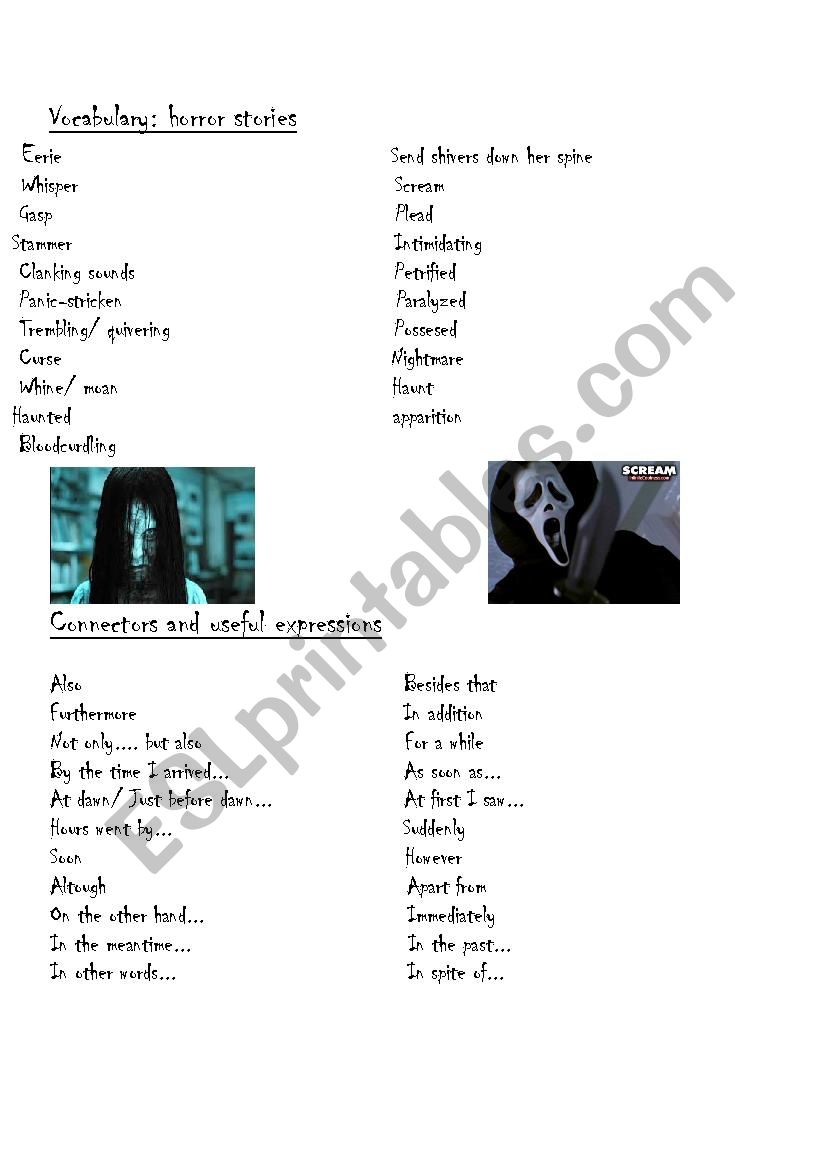 Halloween vocabulary worksheet