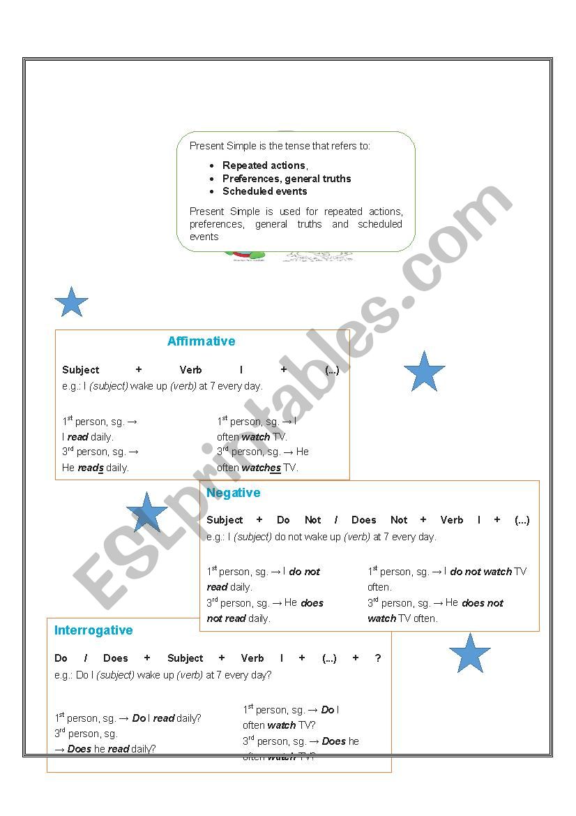 SIMPLE PRESENT worksheet