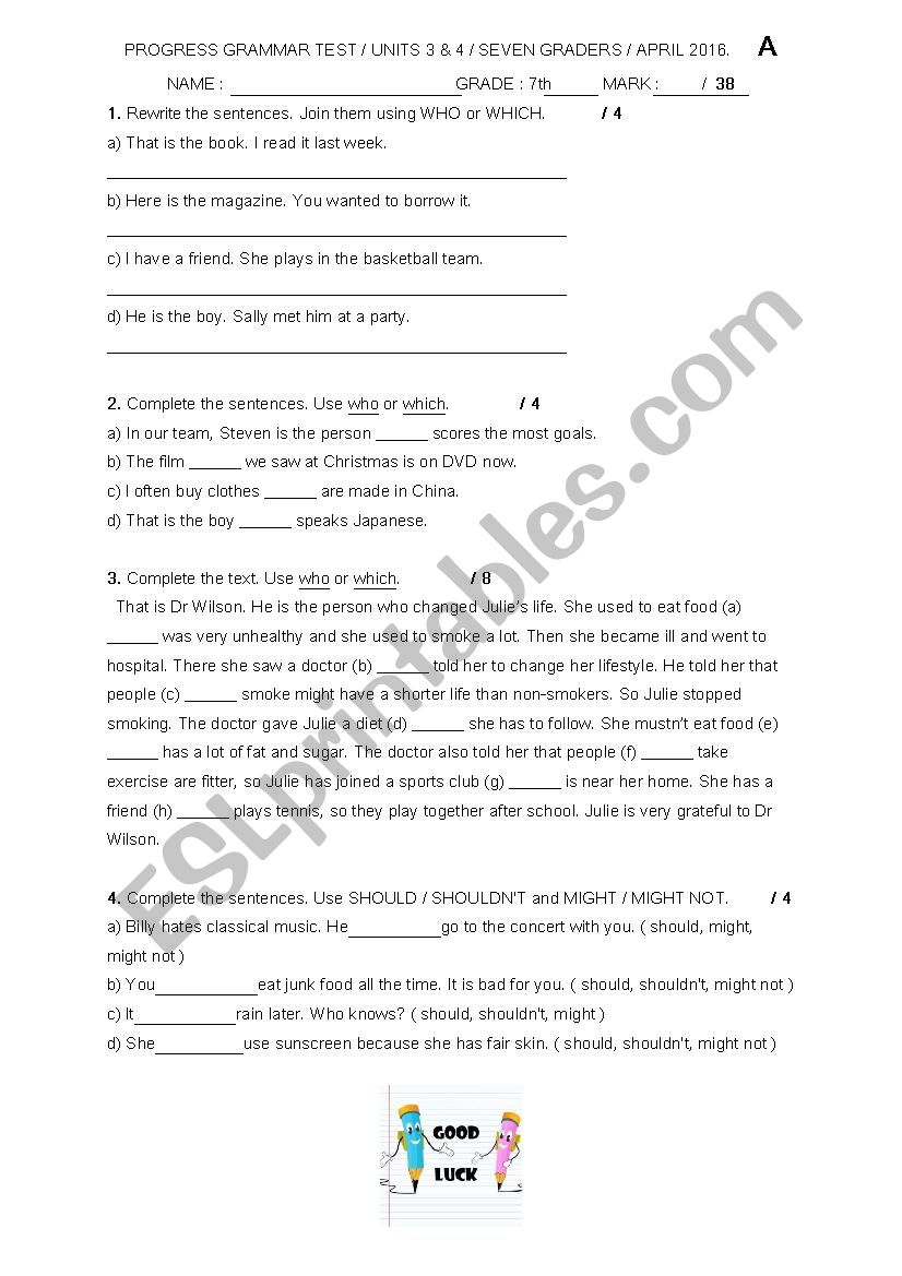 Relative pronouns 1 worksheet