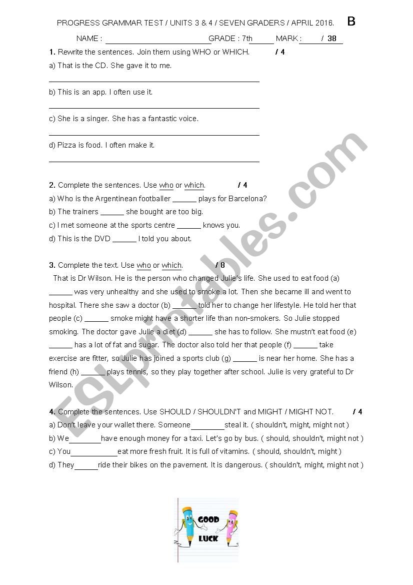 Relative pronouns 2 worksheet