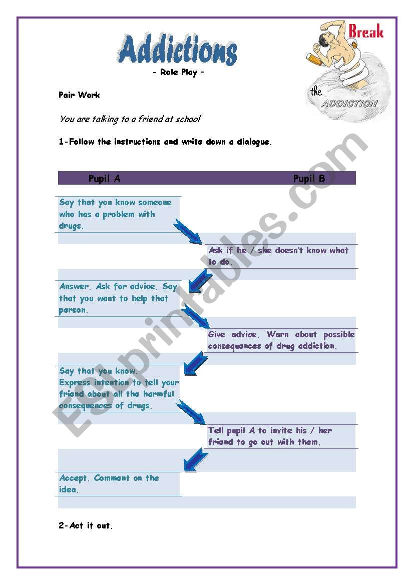 Addictions - Role play worksheet