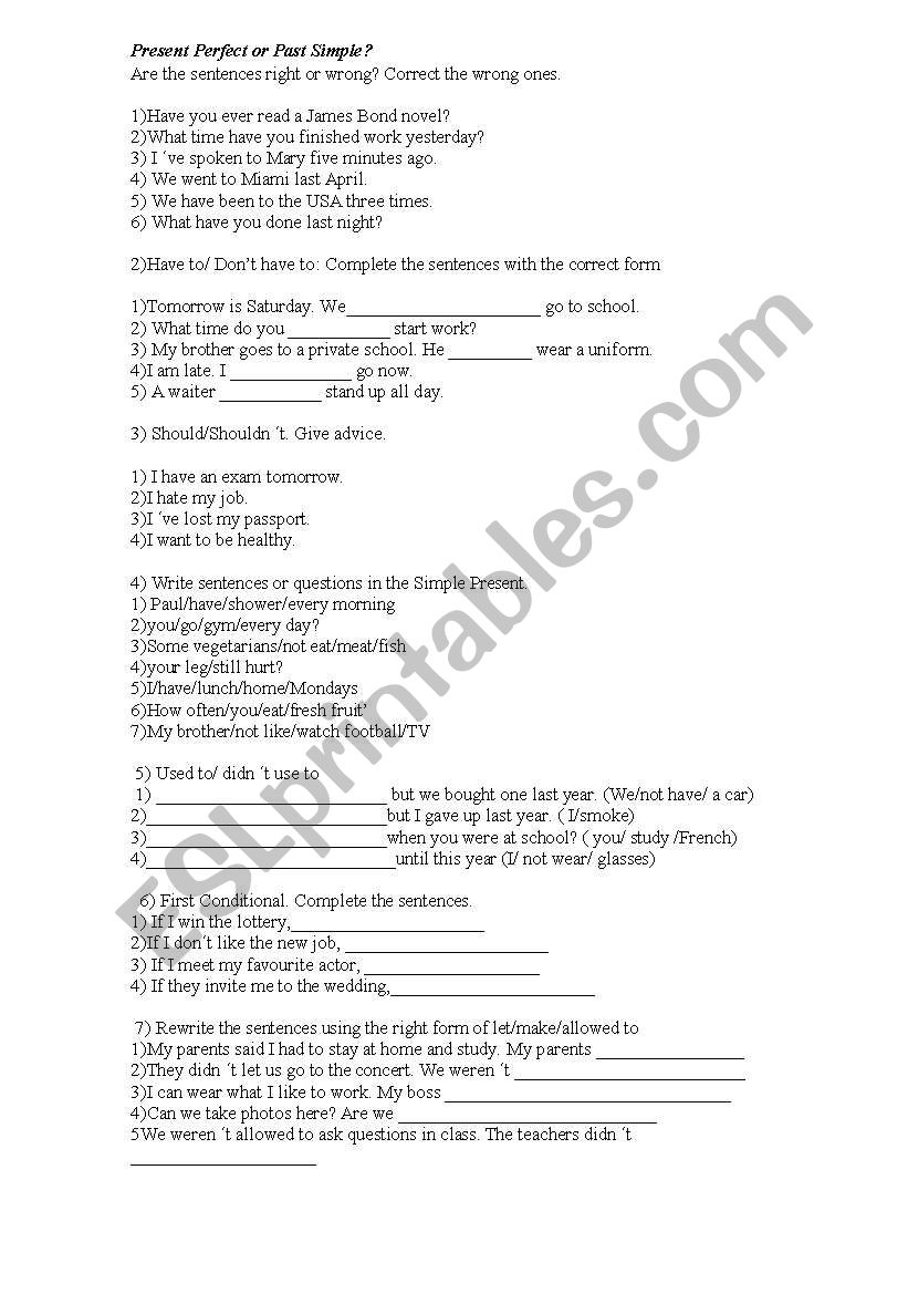 Activity Elementary Level worksheet