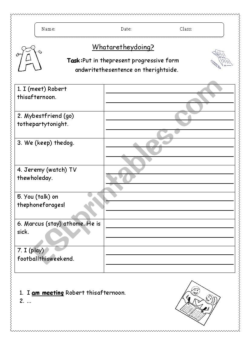 Present Progressive exercises 2