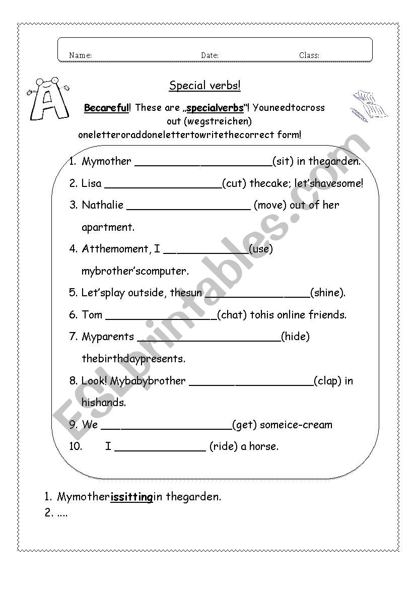 Present Progressive exercises 3