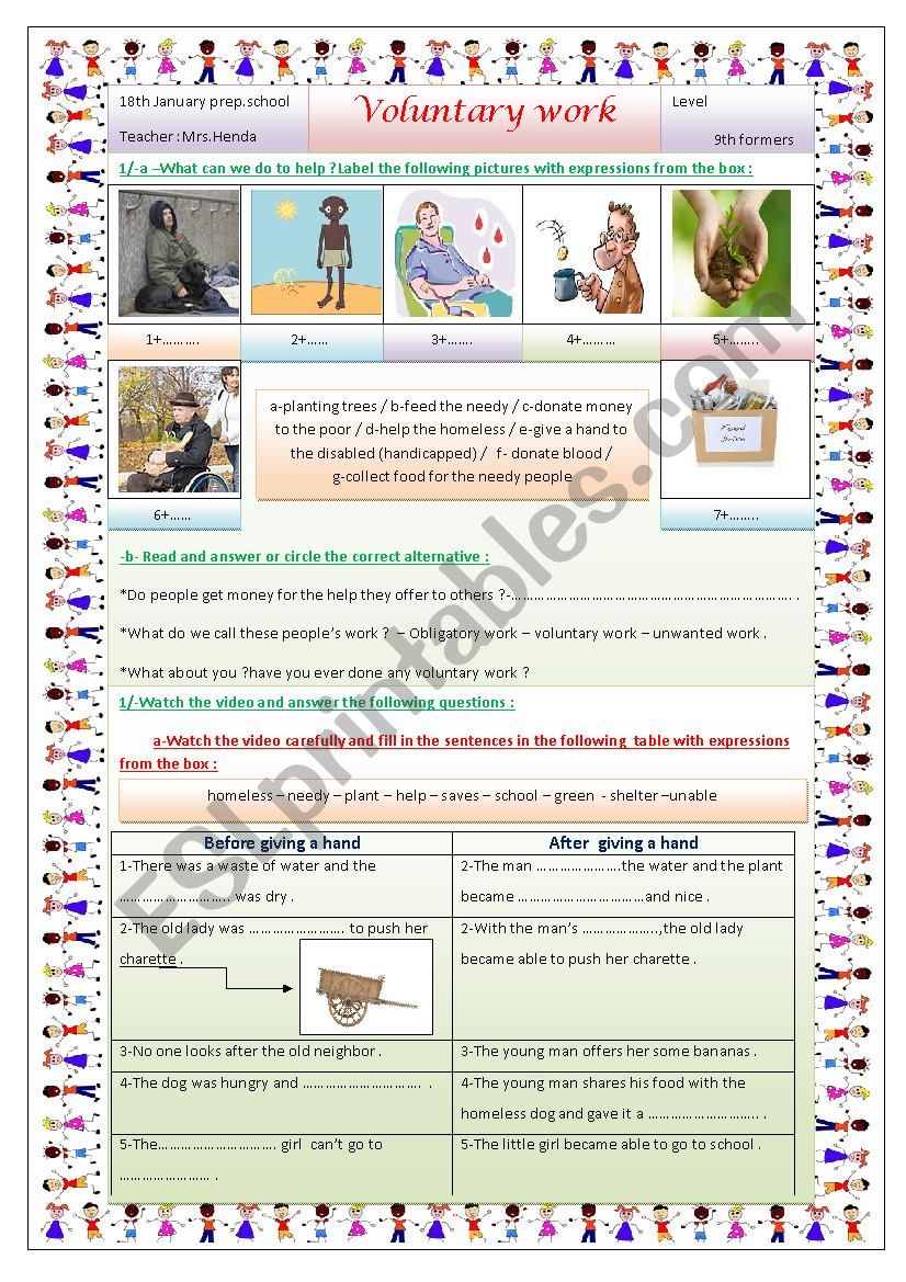 voluntary work group session 9th formers (p1)