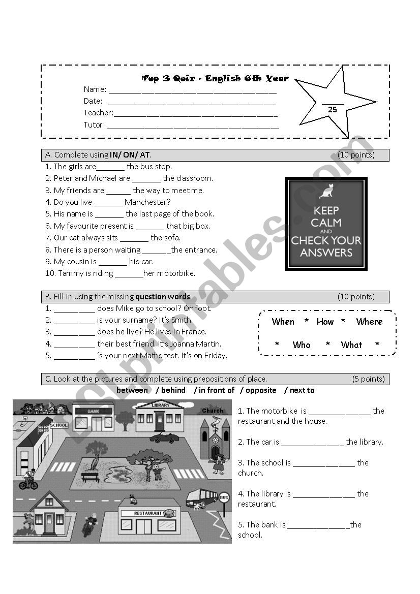 Grammar Quiz worksheet