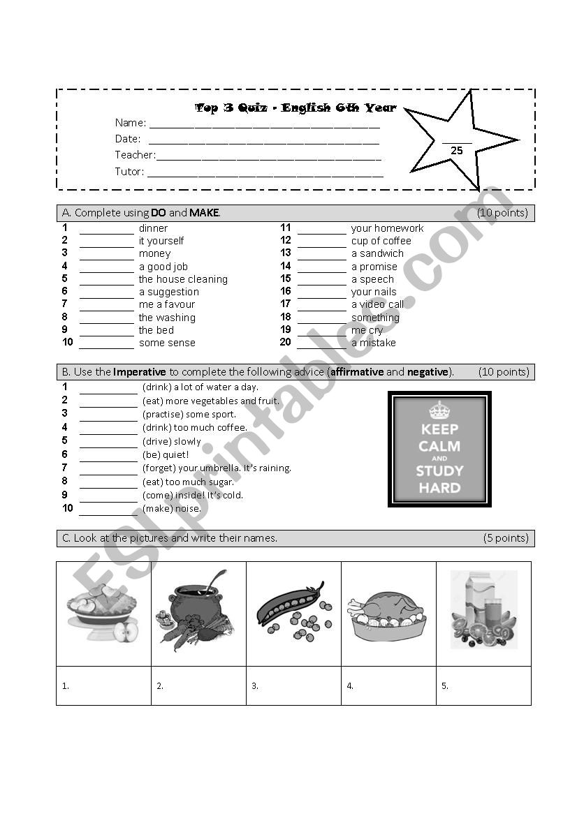 Grammar Quiz II worksheet