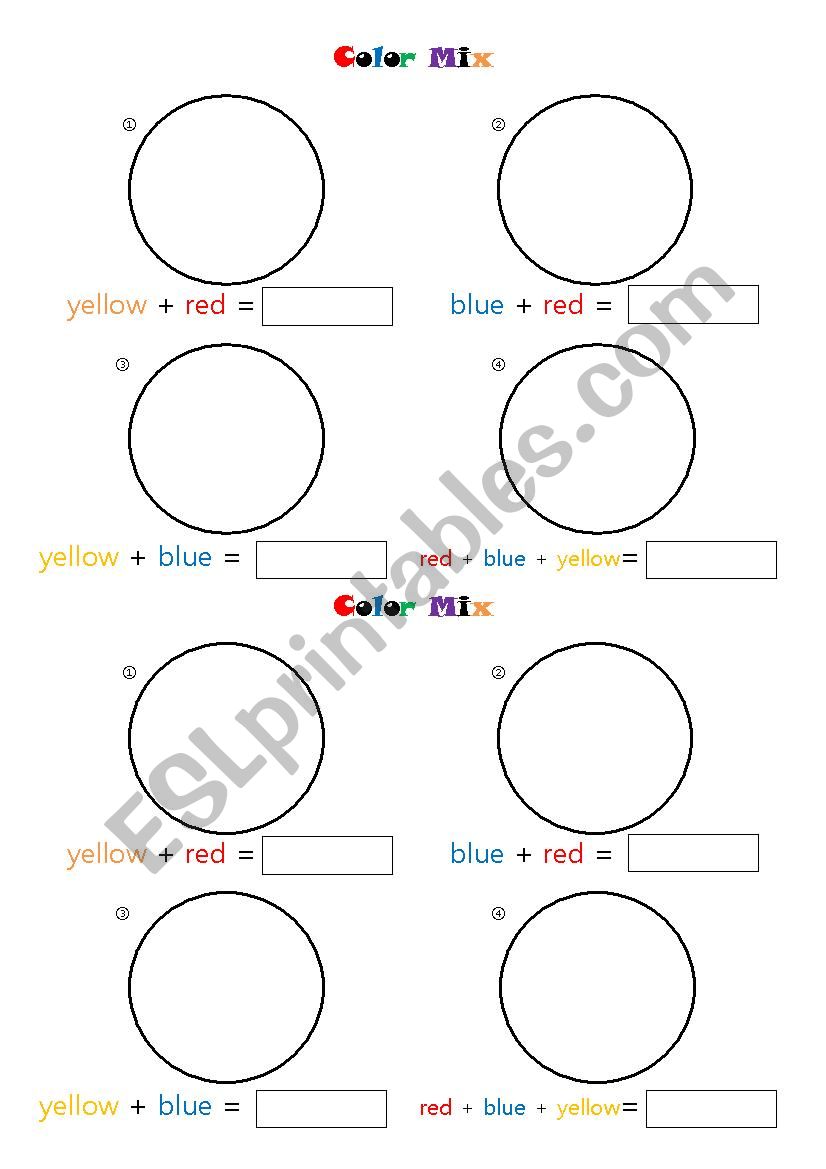 Color Mix worksheet