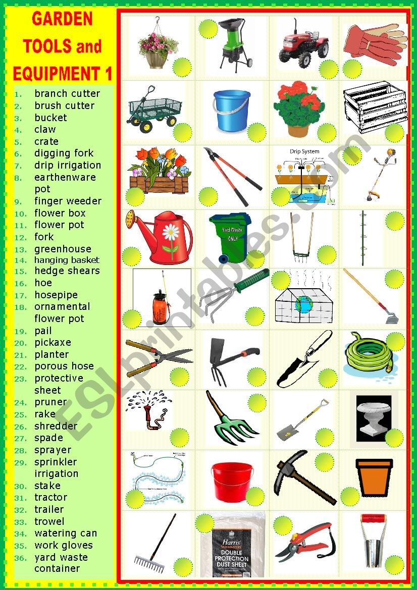 Gardening tools and equipment 1