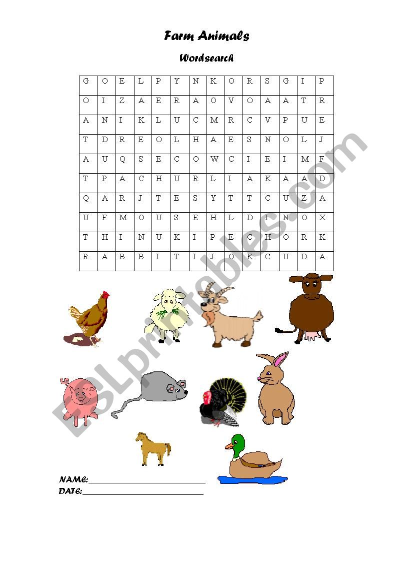 Farm Animals worksheet