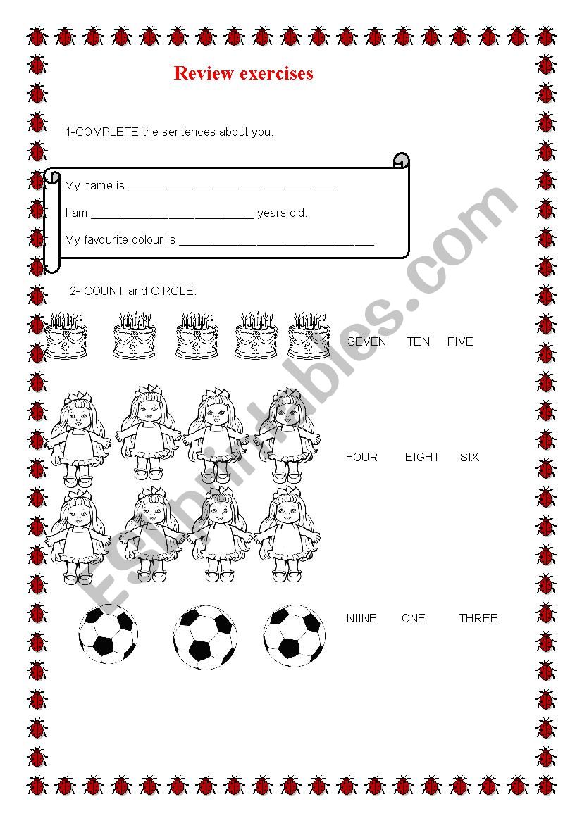 Review exercises worksheet
