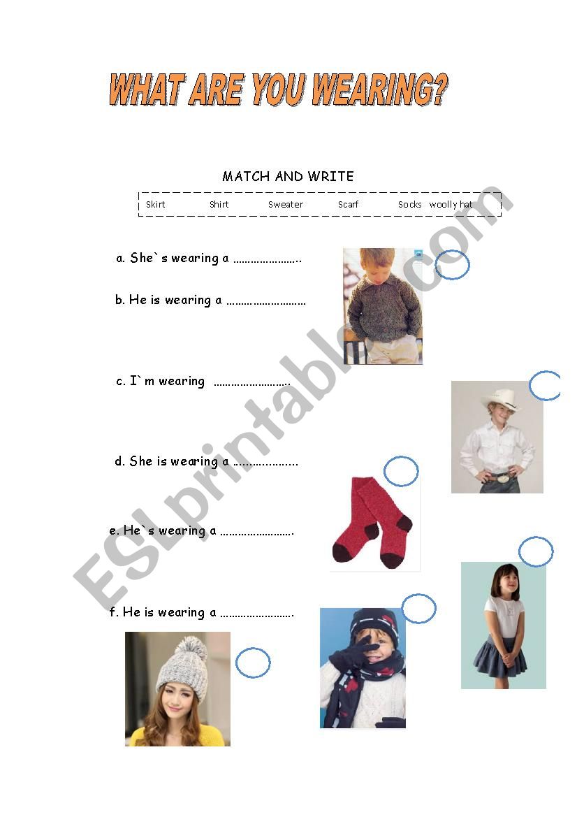 Present continuous worksheet