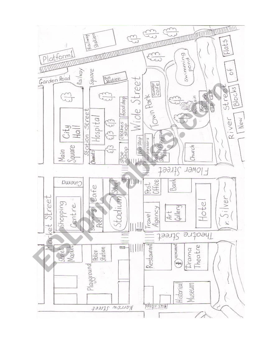 Town Map worksheet