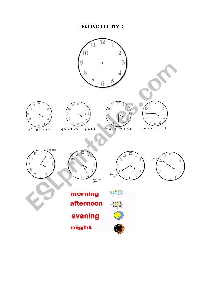 telling the time worksheet