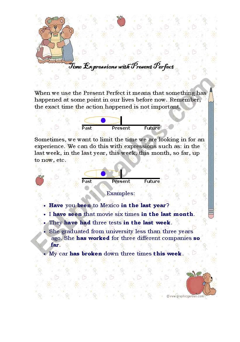 time expressions with present perfect