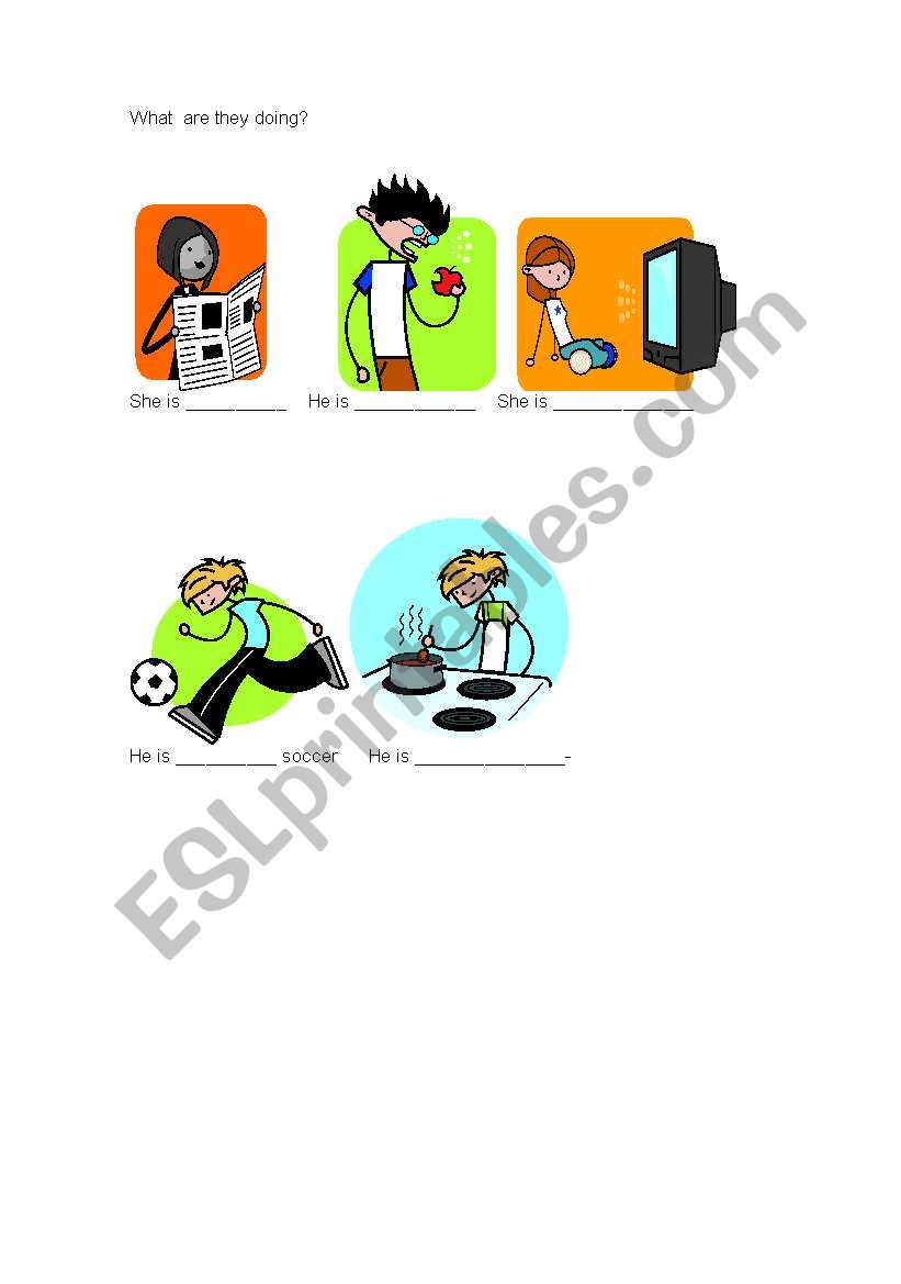 present continuos worksheet