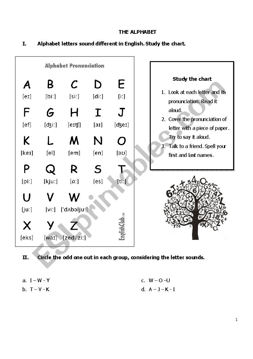 The Alphabet worksheet