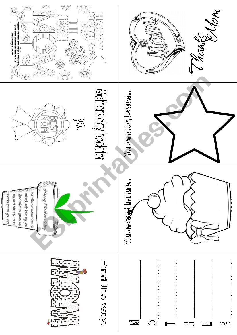 mothers day booklet worksheet