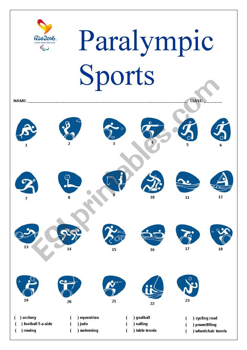 Paralympic Activity worksheet