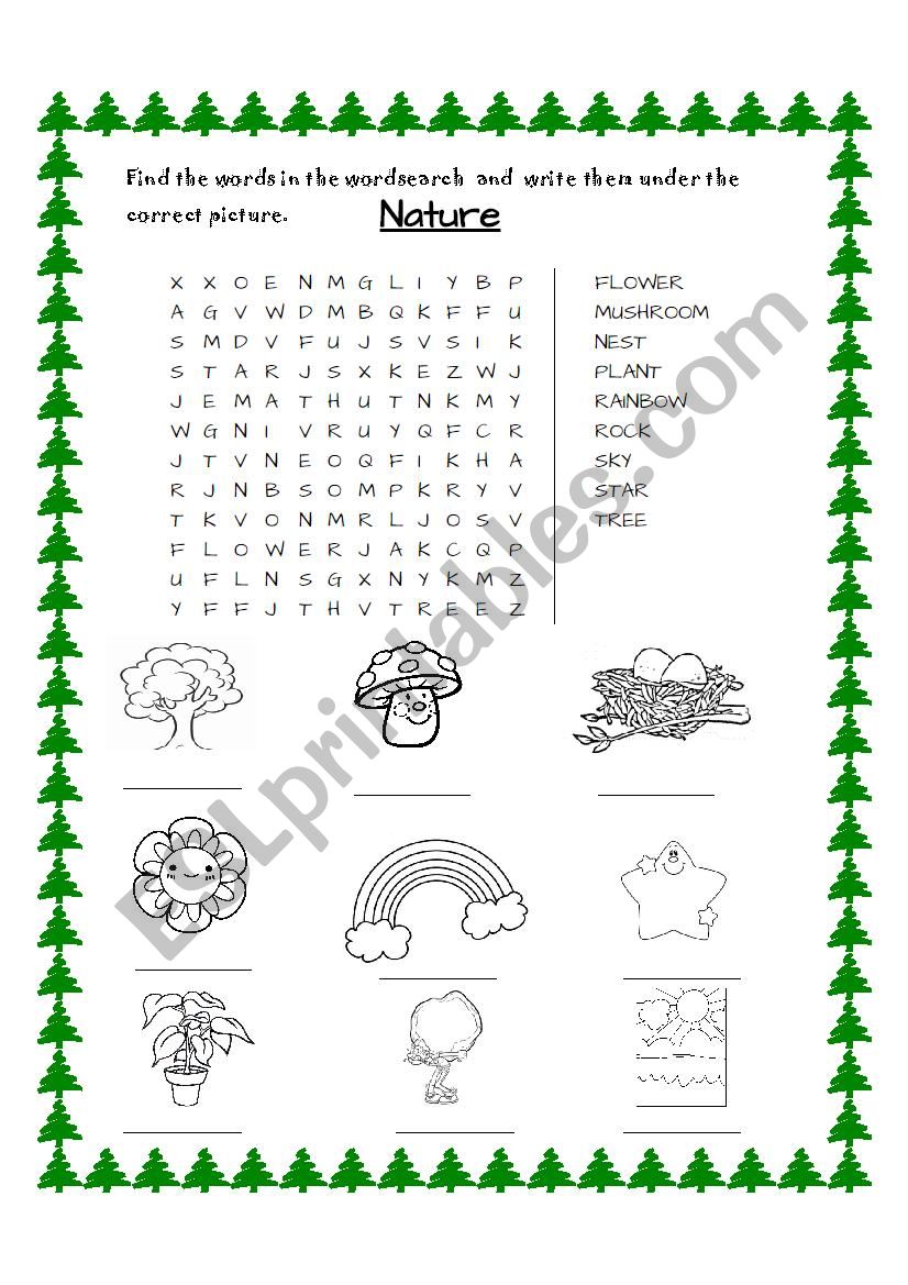 Nature worksheet