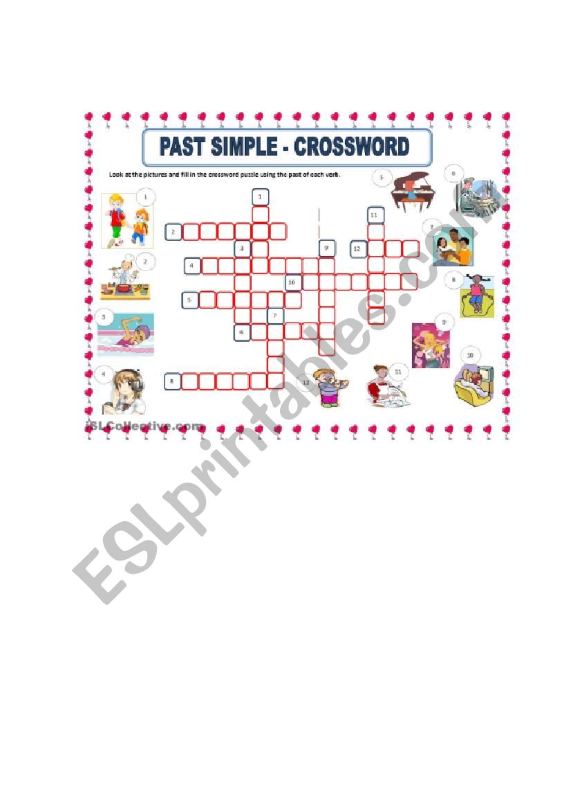 verbs crossword worksheet