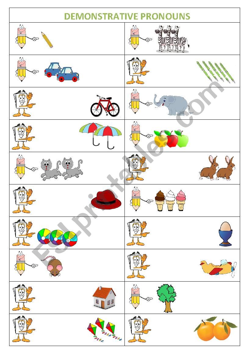 Demonstratives worksheet