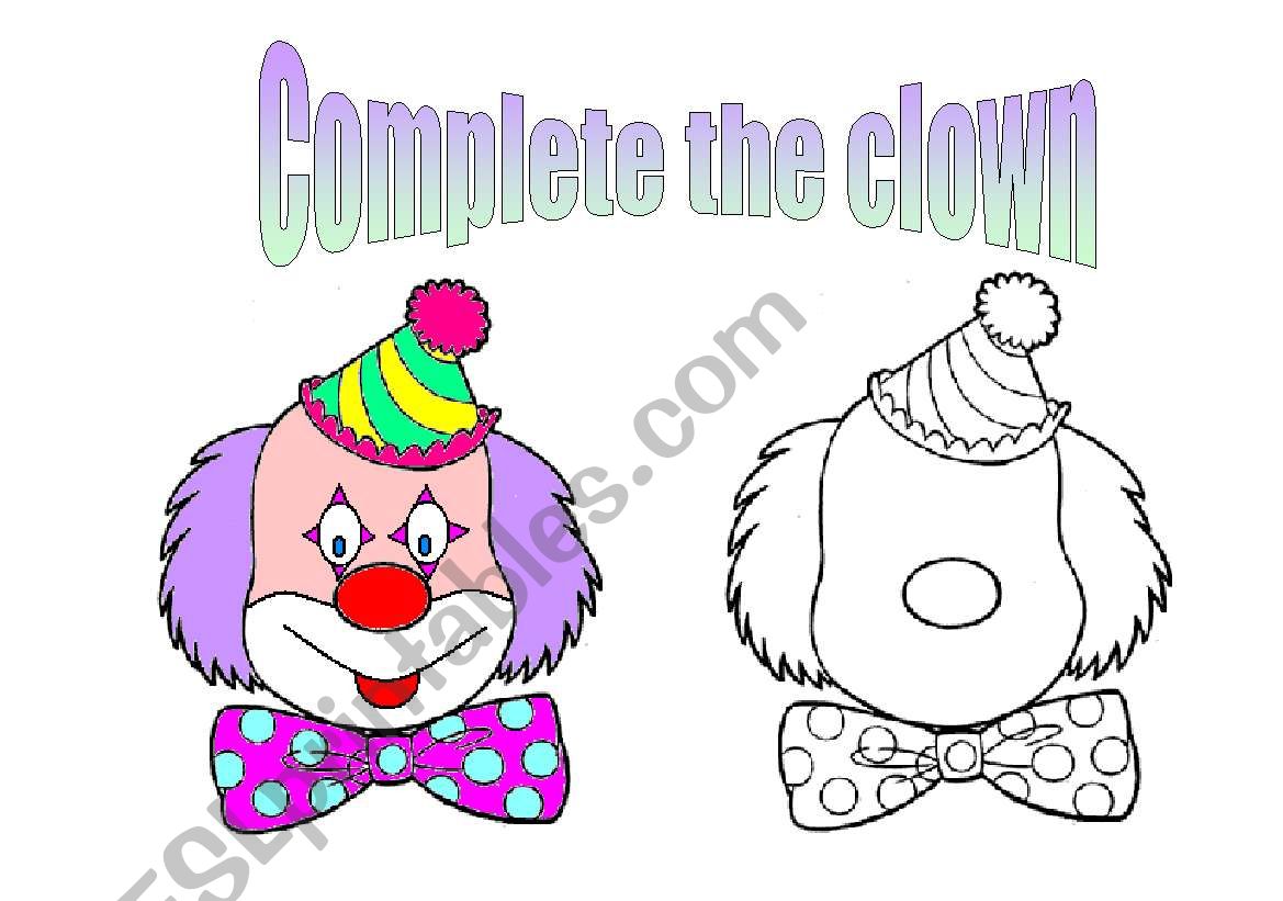 complete the clown worksheet