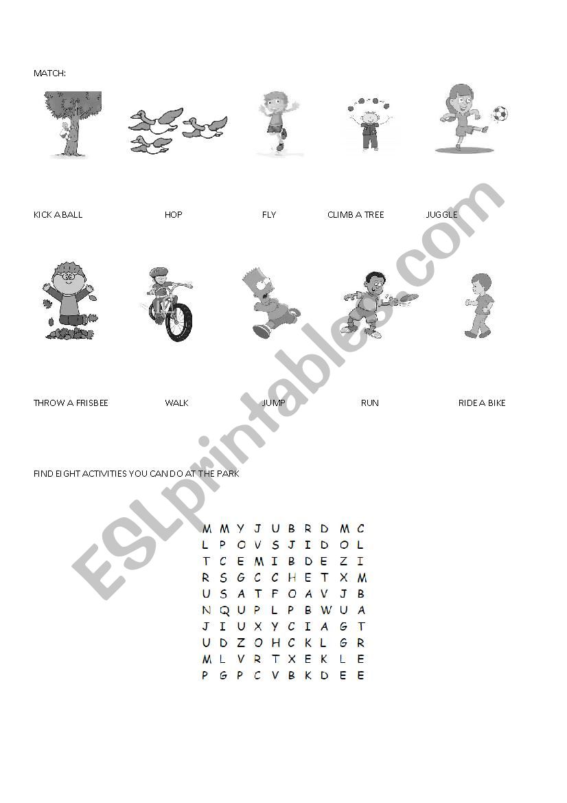 At the Park worksheet