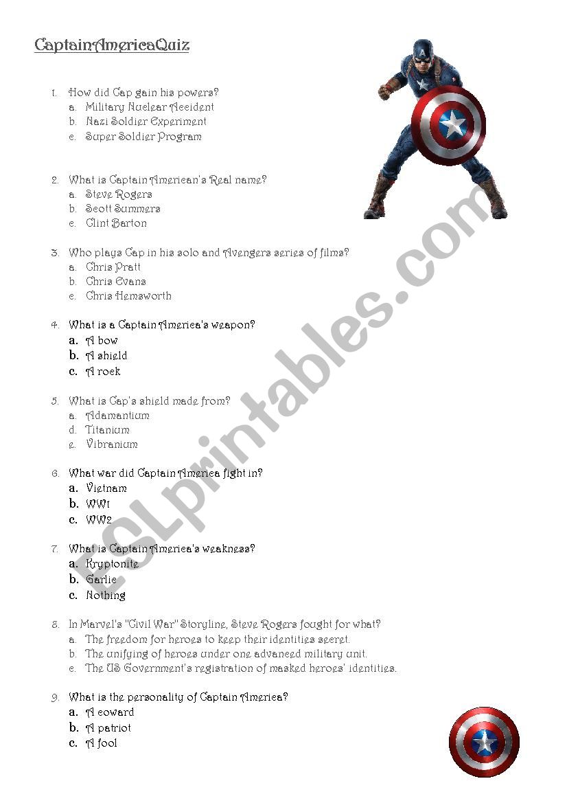 Captain American Quiz - Avengers