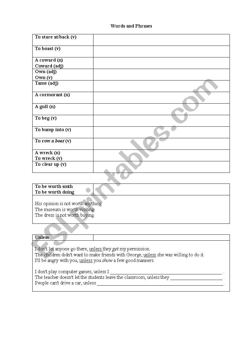 Five on a treasure island worksheet