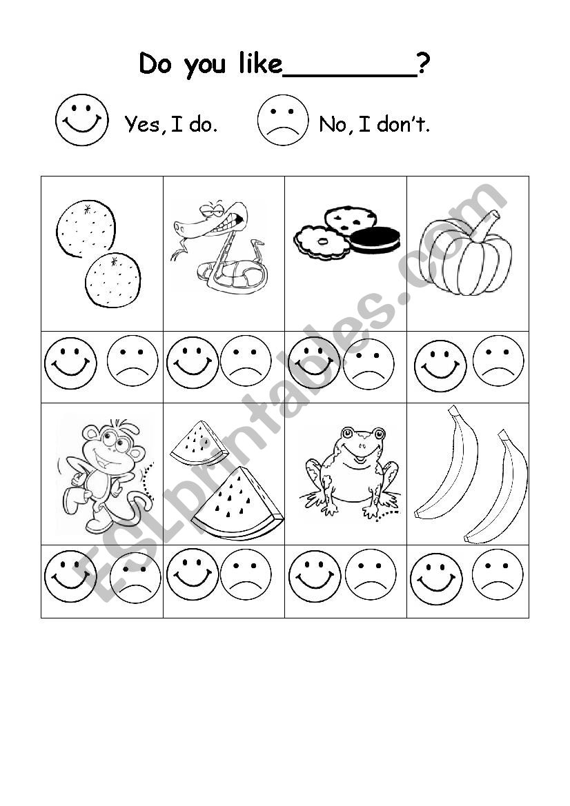 Do you like? worksheet