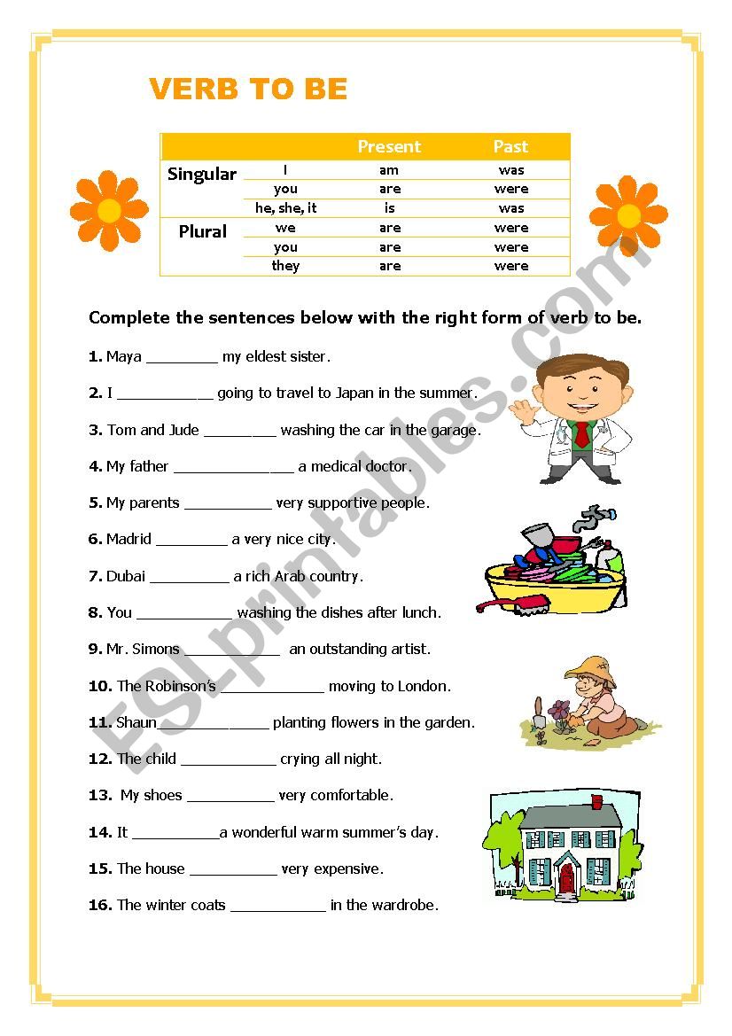 Verb to Be worksheet