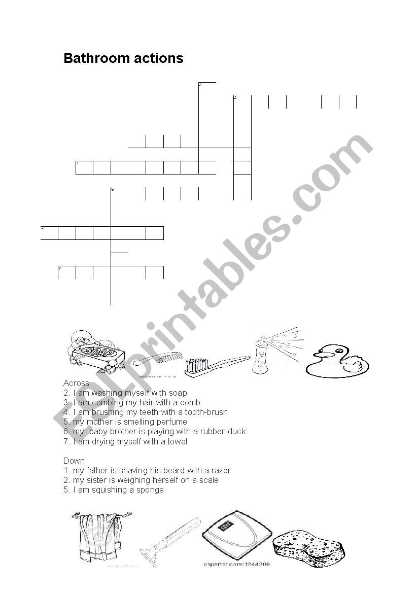 my bathroom actions worksheet
