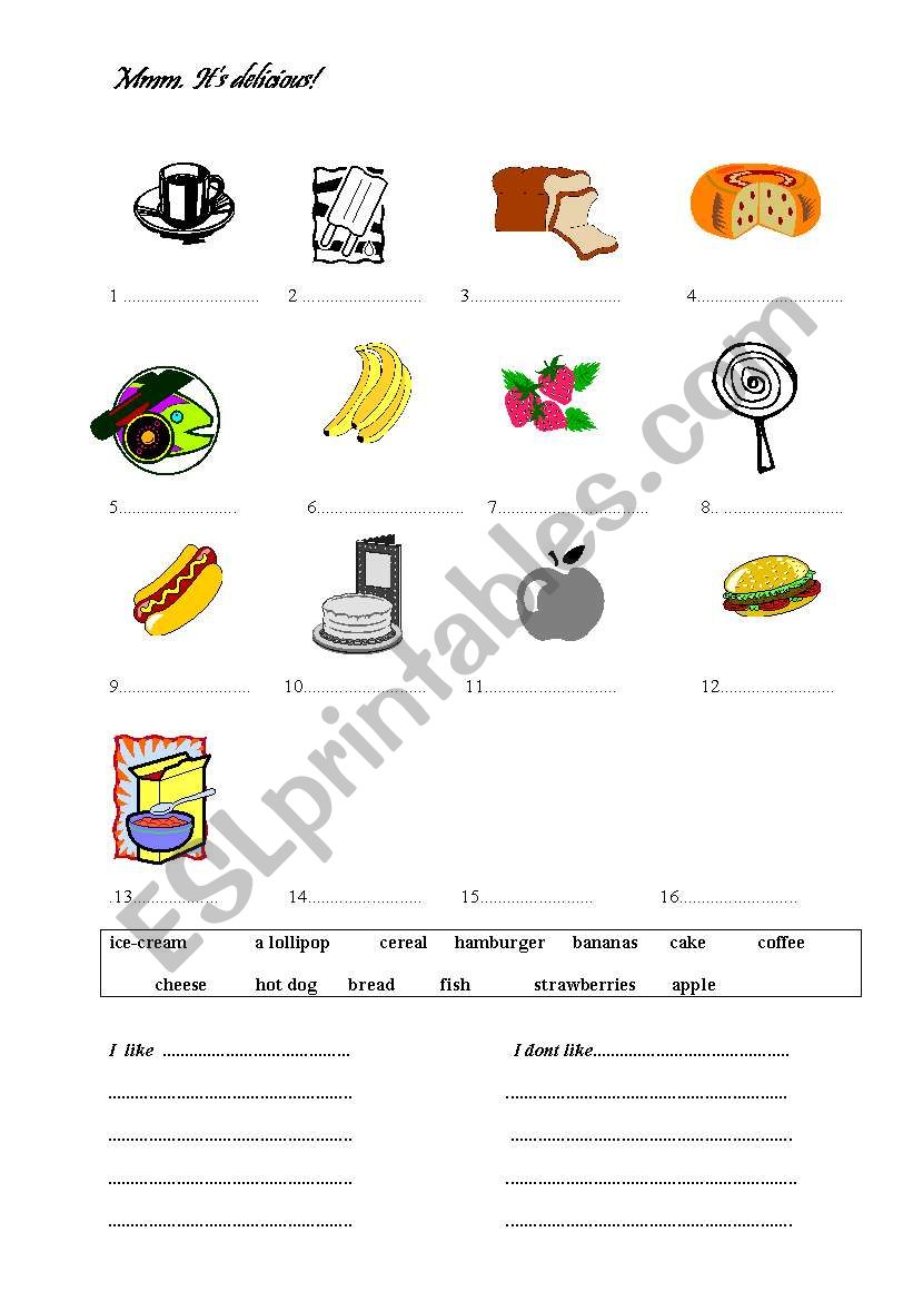 Mmm. Its delicious! worksheet