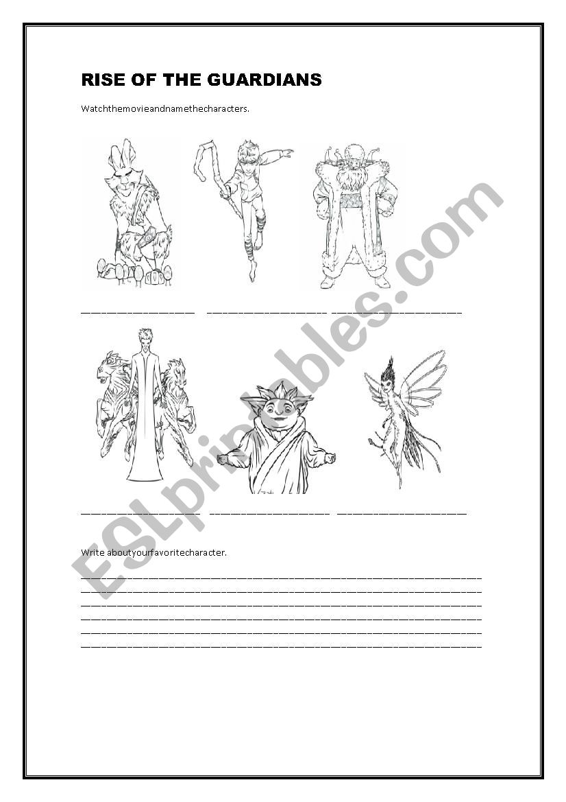 Movie activity - Rise of the guardians