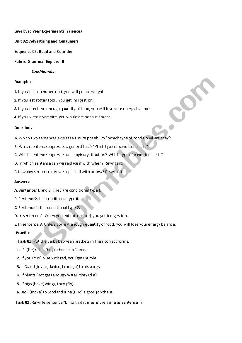 grammar review and practice worksheet